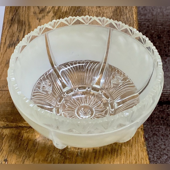 1920s 1930s Antique Art Deco Frosted Glass 3 Hole Canopy Light Shade Diffuser - Picture 9 of 16